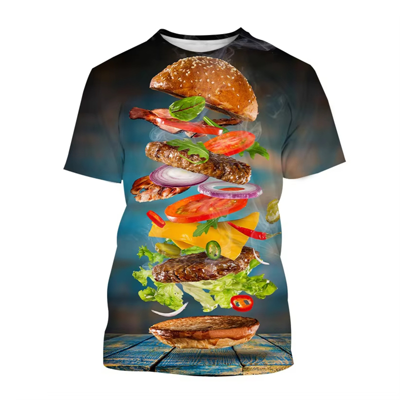 Men'S Fashion Hamburg - Grappige voedsel 3D geprinte T-shirt mannen