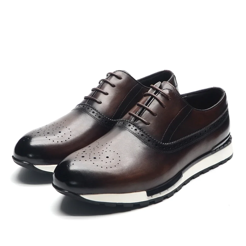 Oxford Shoes Brogue - 10 kleuren handgemaakte lederen Oxford sneaker