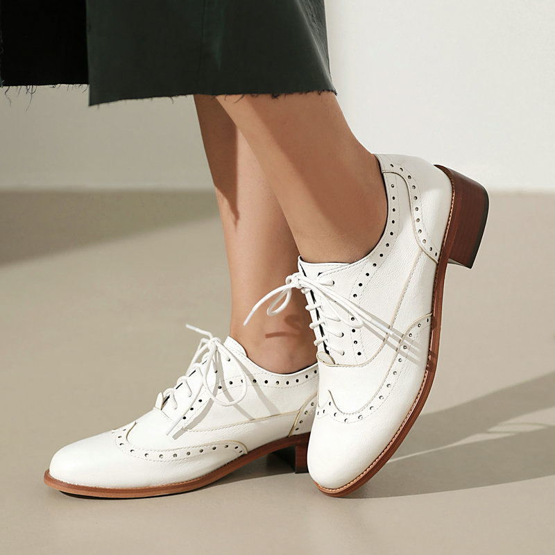 Oxford Shoes Brogue - Brogue Oxford schoenen dames, veters, lage