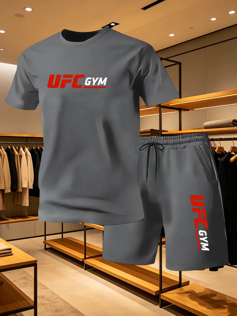Queer Men'S Fashion - Herensportkleding T-shirt Shorts UFC Casual Set