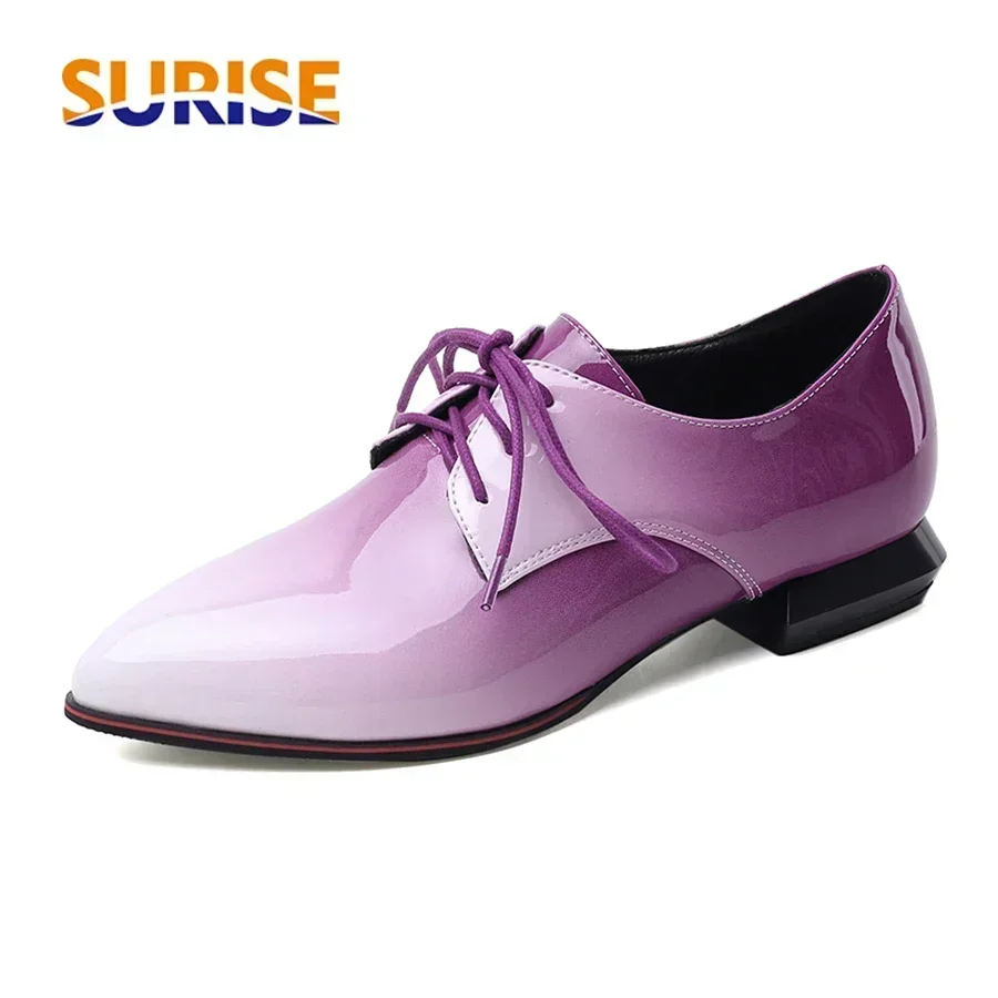 Oxford Shoes Brogue - Britse Dames Oxfords Gradiënt Rood Paars