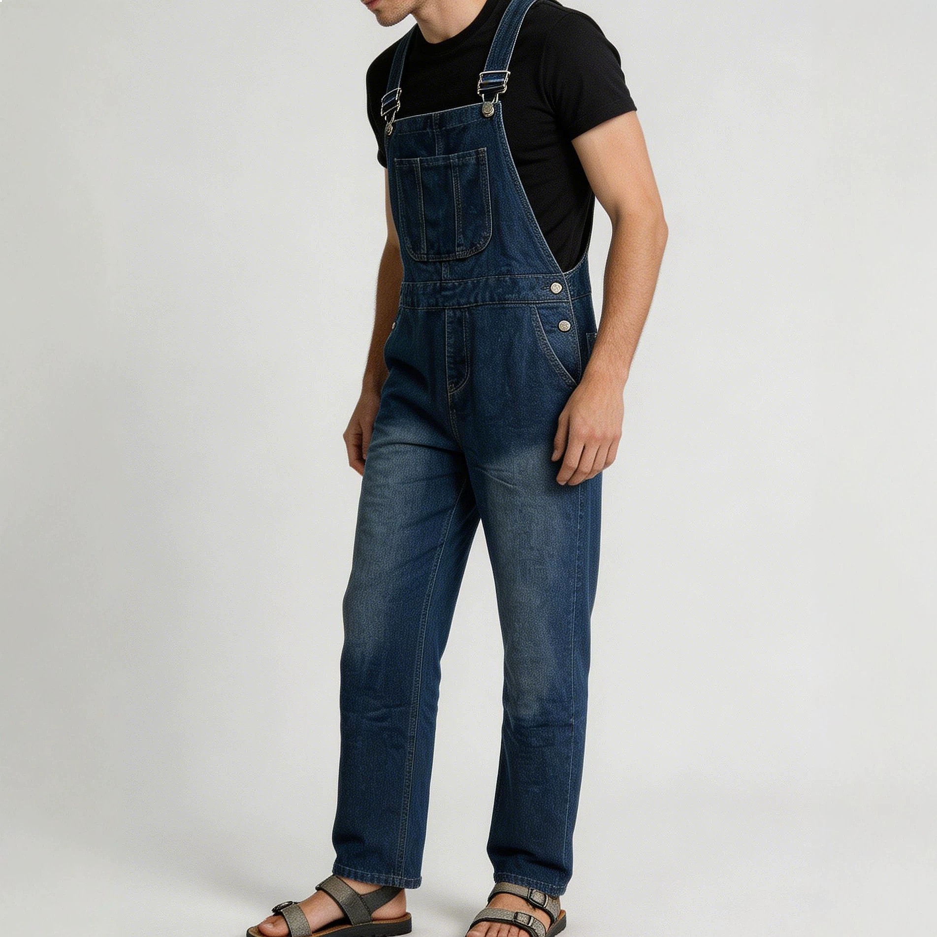 Men'S Fashion Overalls - Retro lente zomer denim overall jumpsuit