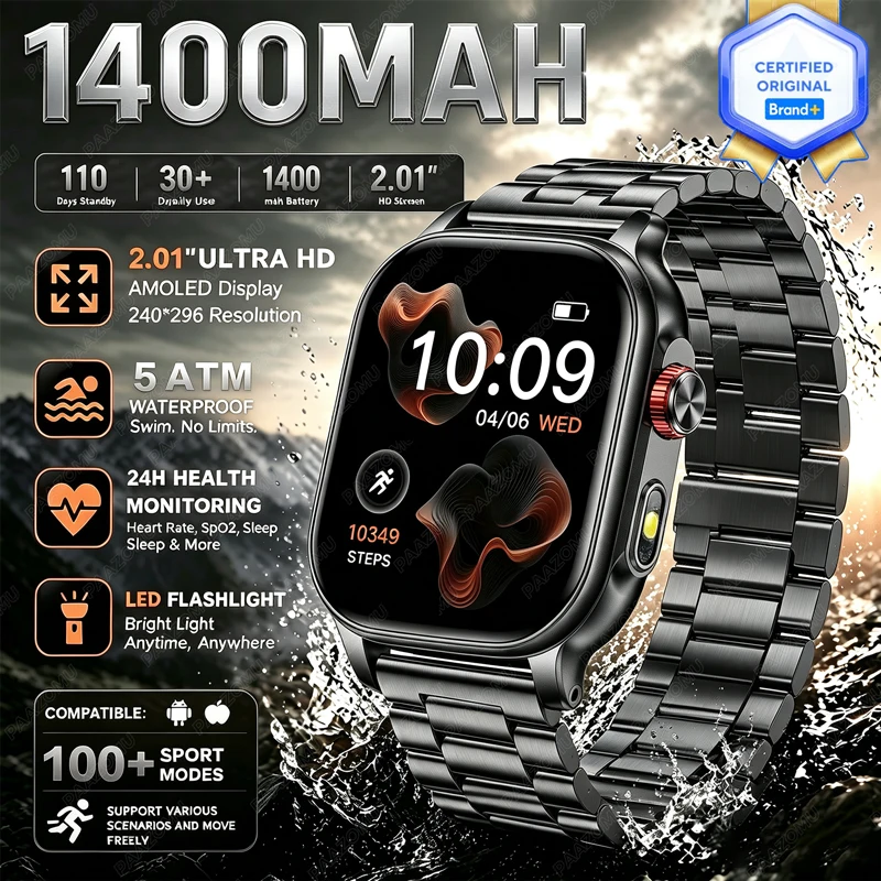 Men'S Fashion Week 2026 - 2026 Nieuwe Smartwatch met ingebouwde 1400mAh