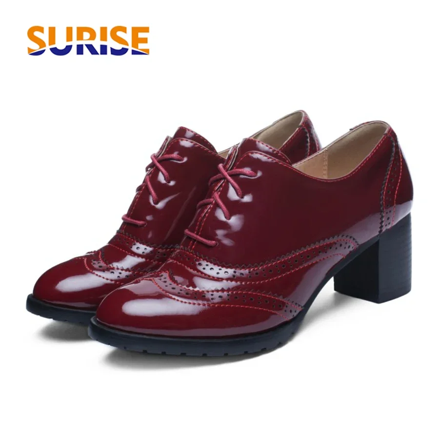 Oxford Shoes Brogue - Britse Dames Oxfords Blauw Rood Zwart