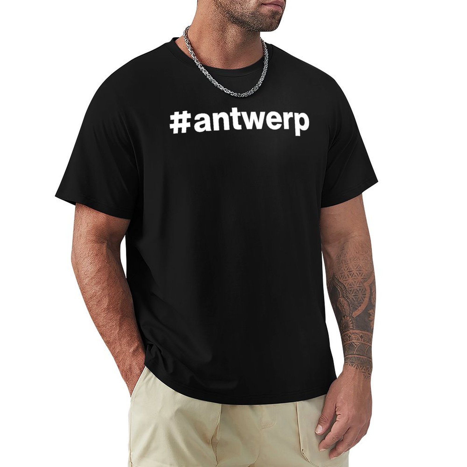 Mens Fashion Hashtags - Hashtag Antwerpen T-Shirt Modepatroon Bedrukt T-Shirt