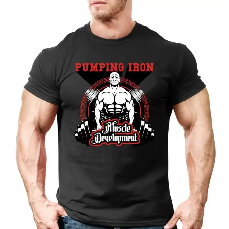 Muscle Tee Workout - Pompen van IJzer Spierontwikkeling T-Shirt Gym