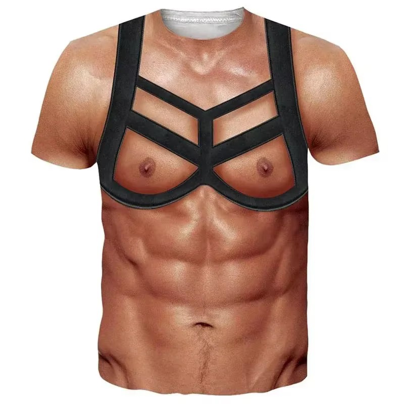 Muscle Tee Workout - 2026 Grappige Spierlichaam 3D Gedrukt T-shirt