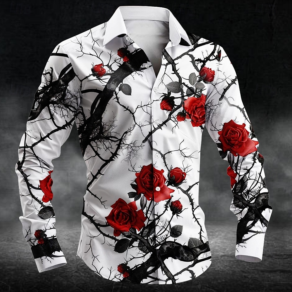 Queer Men'S Fashion - Mode pruimenbloesem patroon 3d print heren