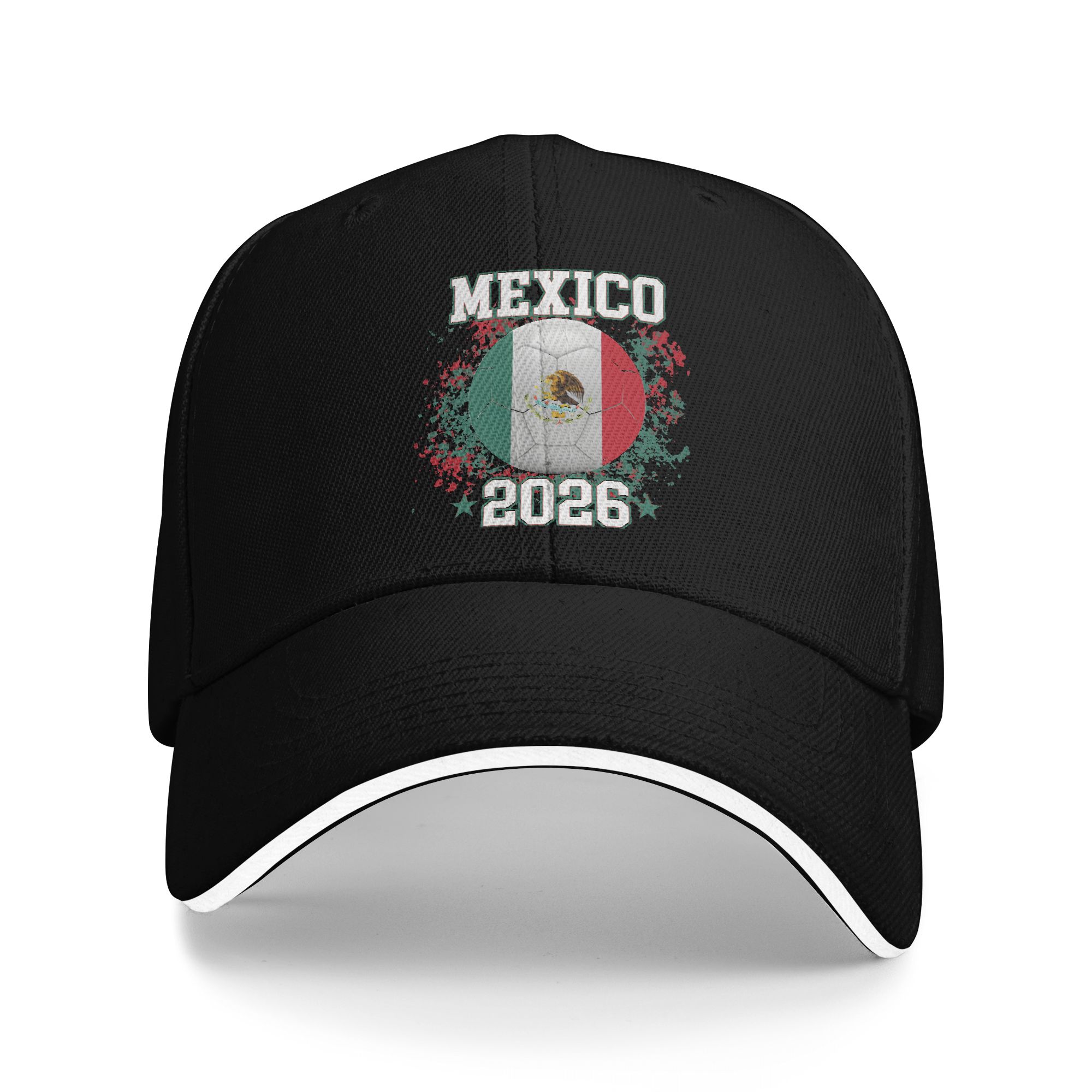 Mens Fashion Mexico - Mexico 2026 Voetbal Vlag Ontwerp Baseball