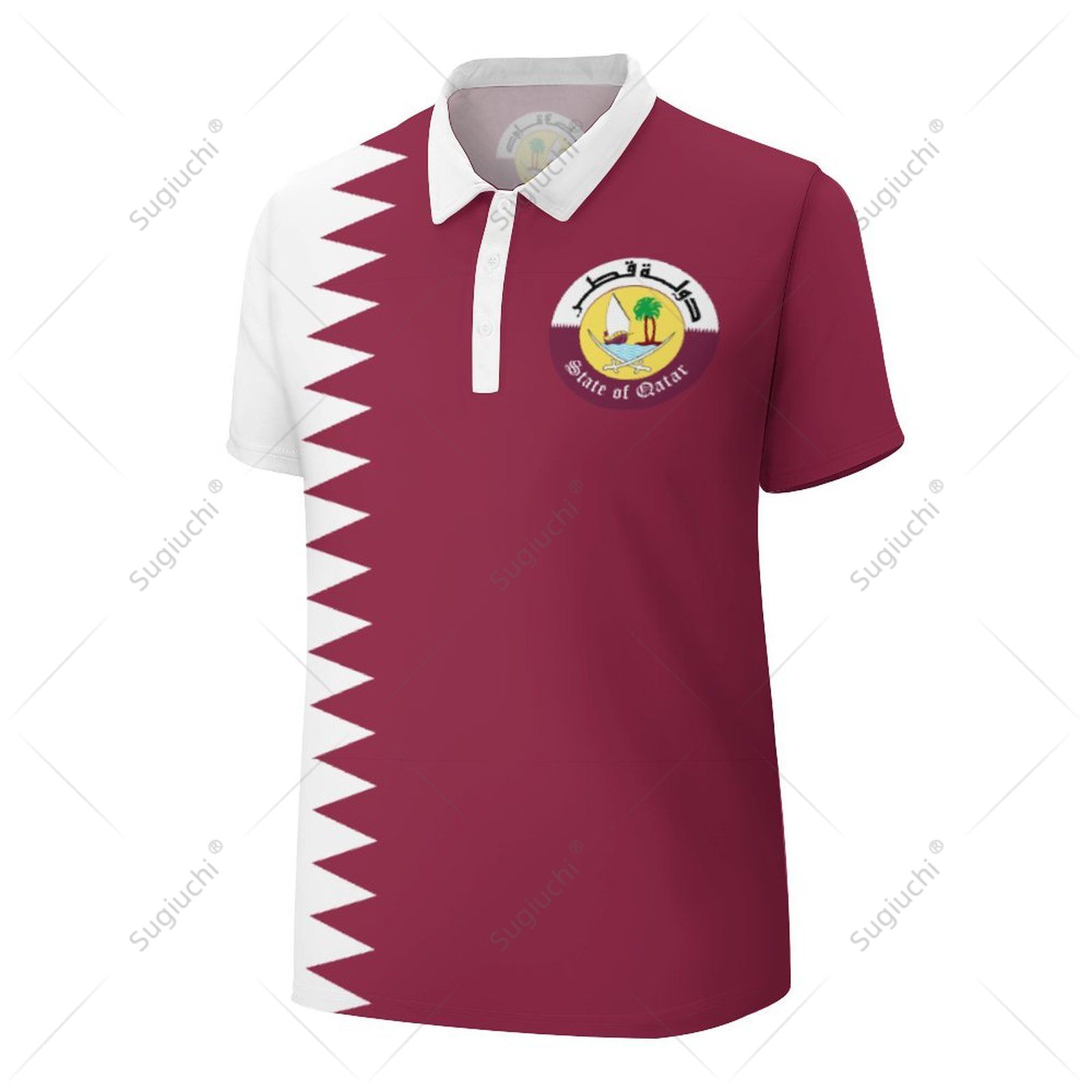 Unisex poloshirt Qatar vlag 3D - Men'S Fashion Qatar recensie en prijs