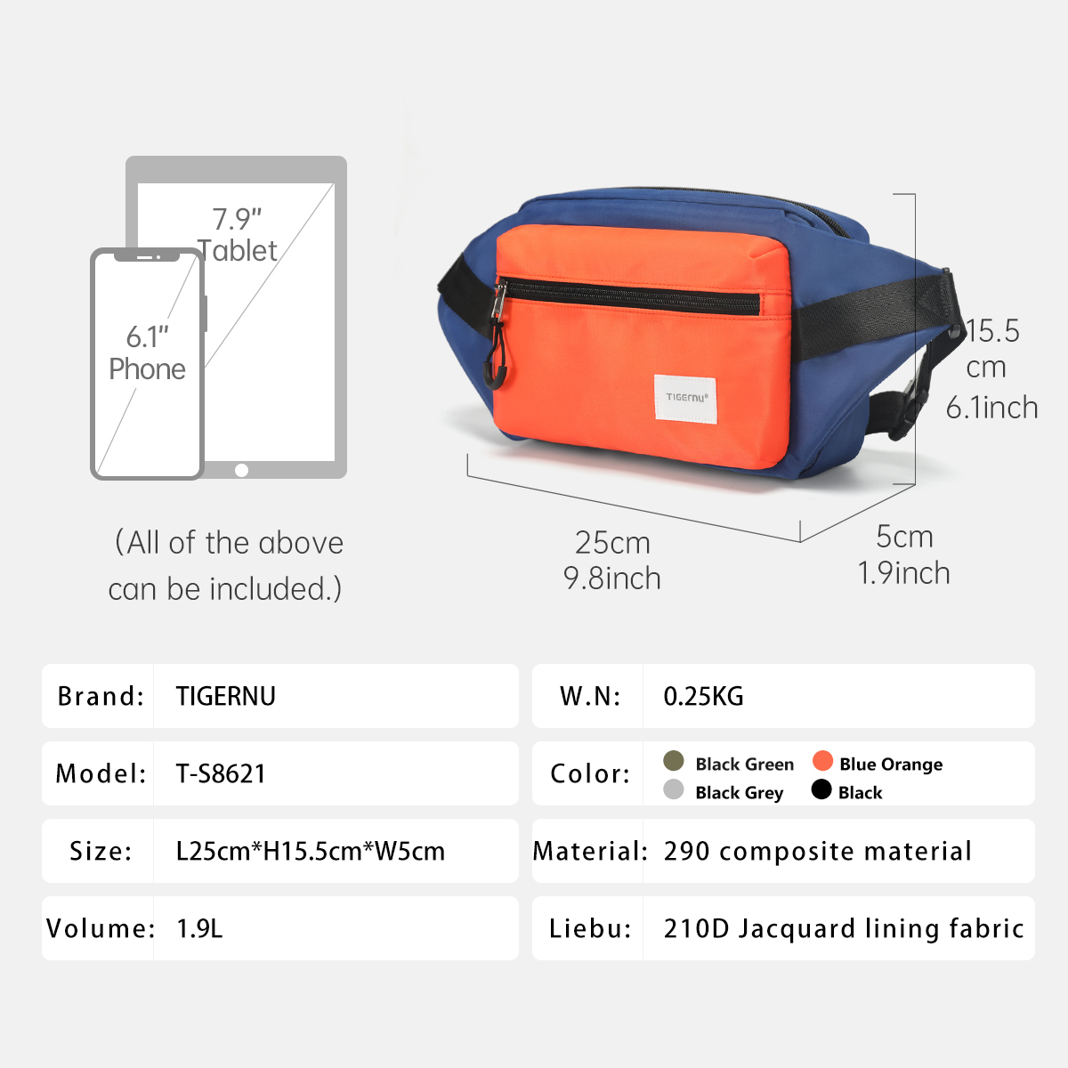 Tigernu Borsttas Voor Mannen 7 - Crossbody Bag Men recensie en prijs