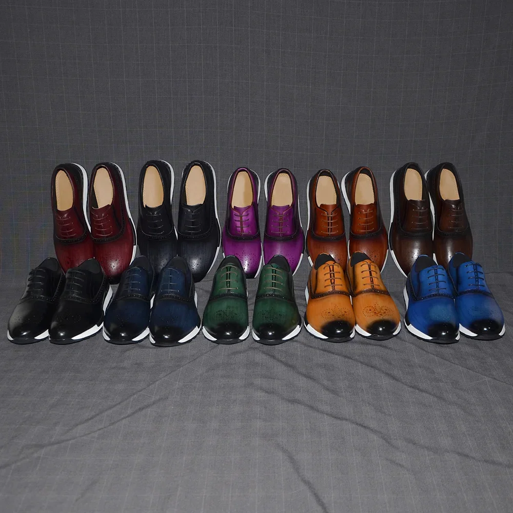 10 kleuren handgemaakte ledere - Oxford Shoes Brogue recensie en prijs