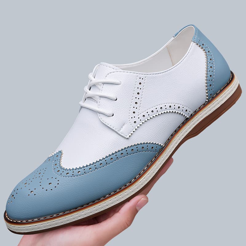 Heren Wit Blauw Tweekleurige B - Oxford Shoes Brogue recensie en prijs