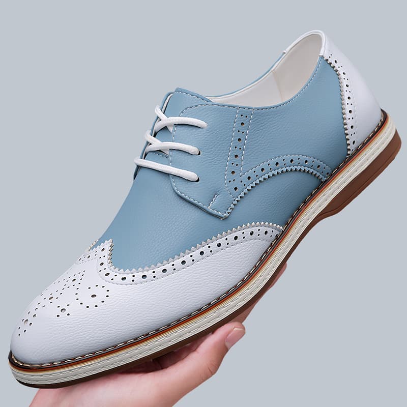 Heren Wit Blauw Tweekleurige B - Oxford Shoes Brogue recensie en prijs