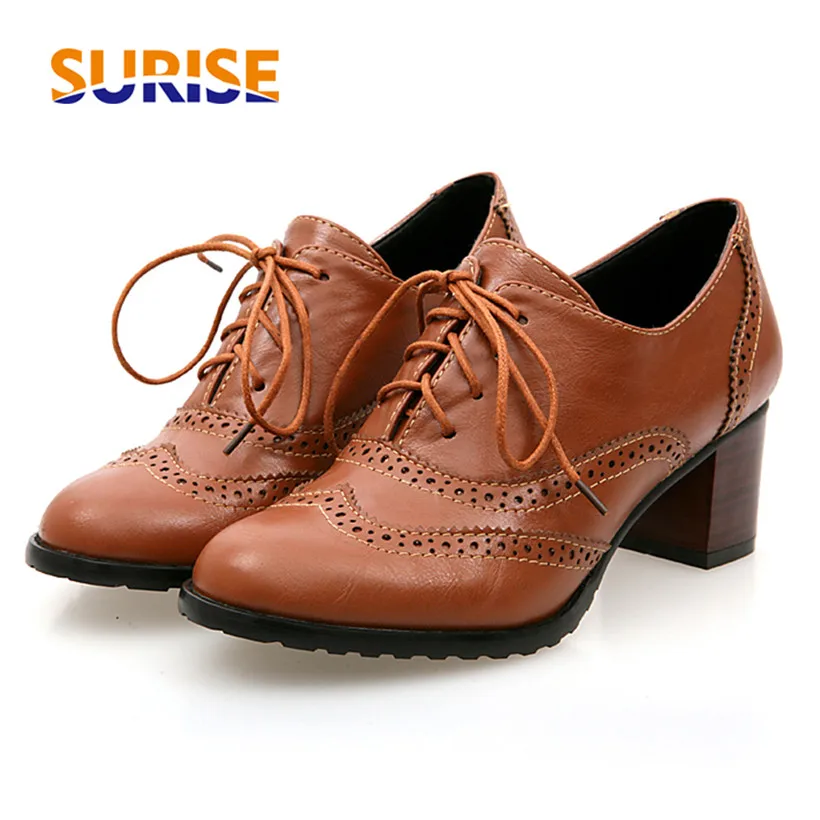 Britse dames Oxfords hoge blok - Oxford Shoes Brogue recensie en prijs