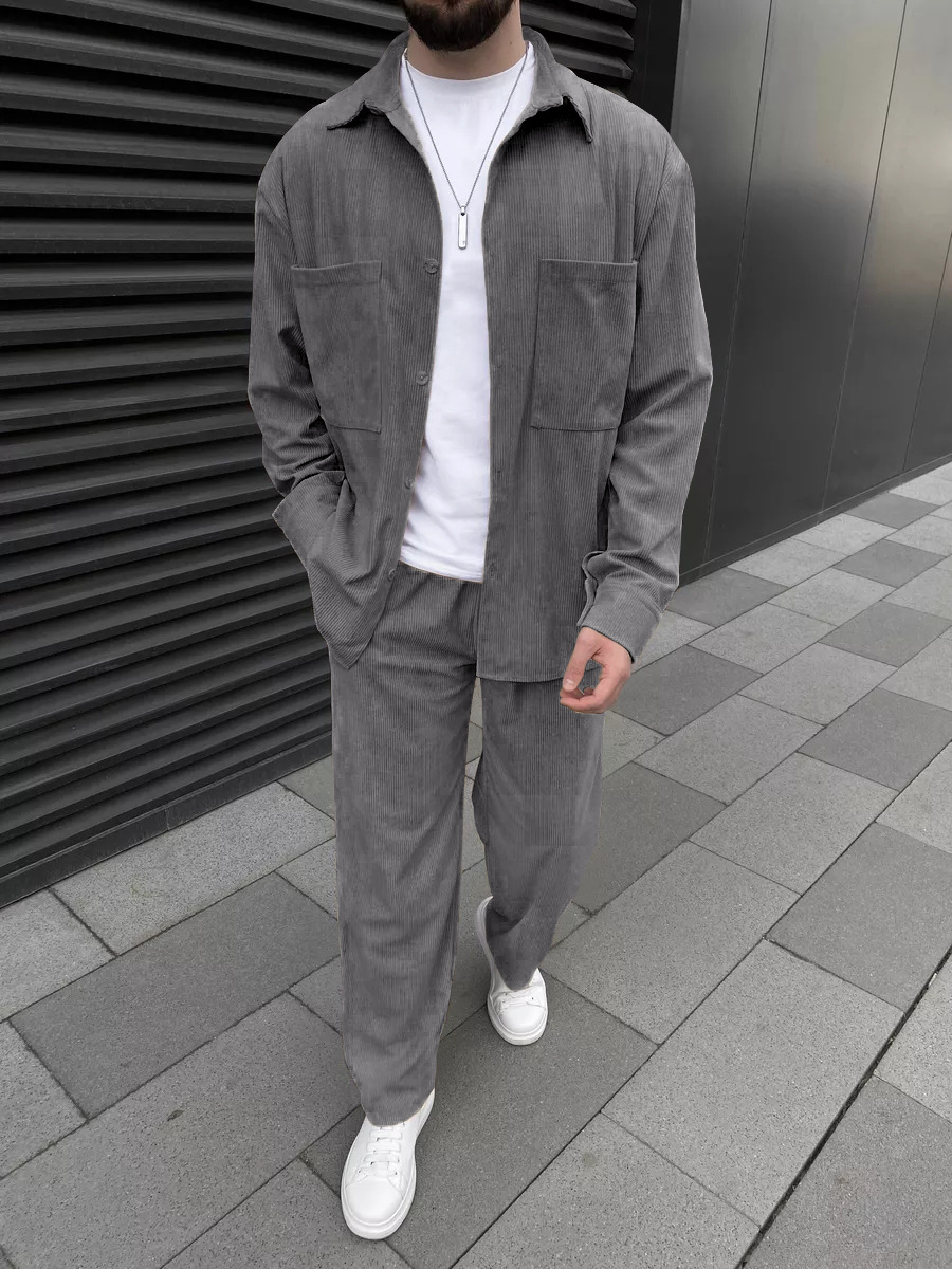 Herenset van corduroy: overhem - Mens Fashion Suits recensie en prijs