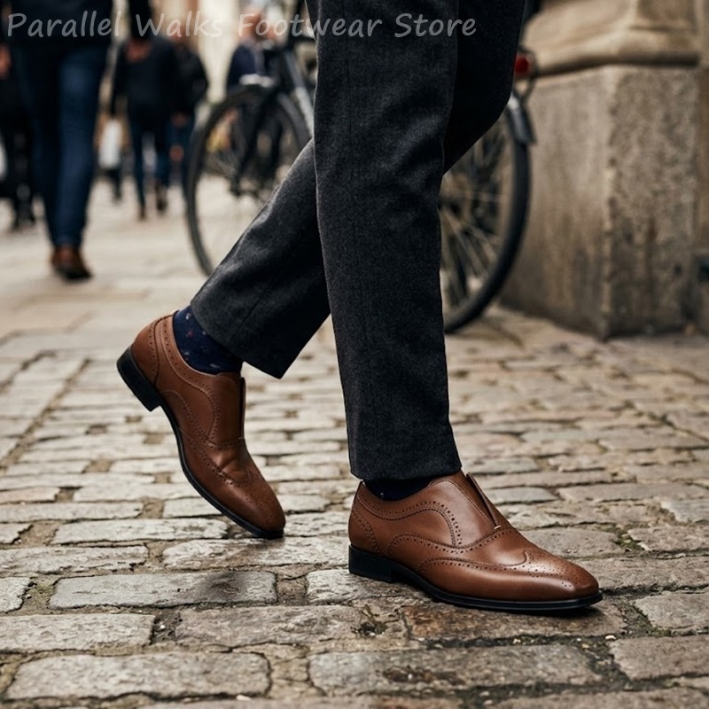 Heren bruine leren brogueschoe - Oxford Shoes Brogue recensie en prijs