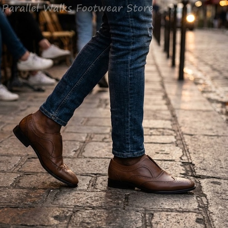 Heren bruine leren brogueschoe - Oxford Shoes Brogue recensie en prijs