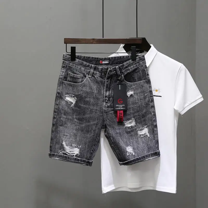 Heren Korte Jeans Broek Zwart  - Men Fashion Jeans recensie en prijs