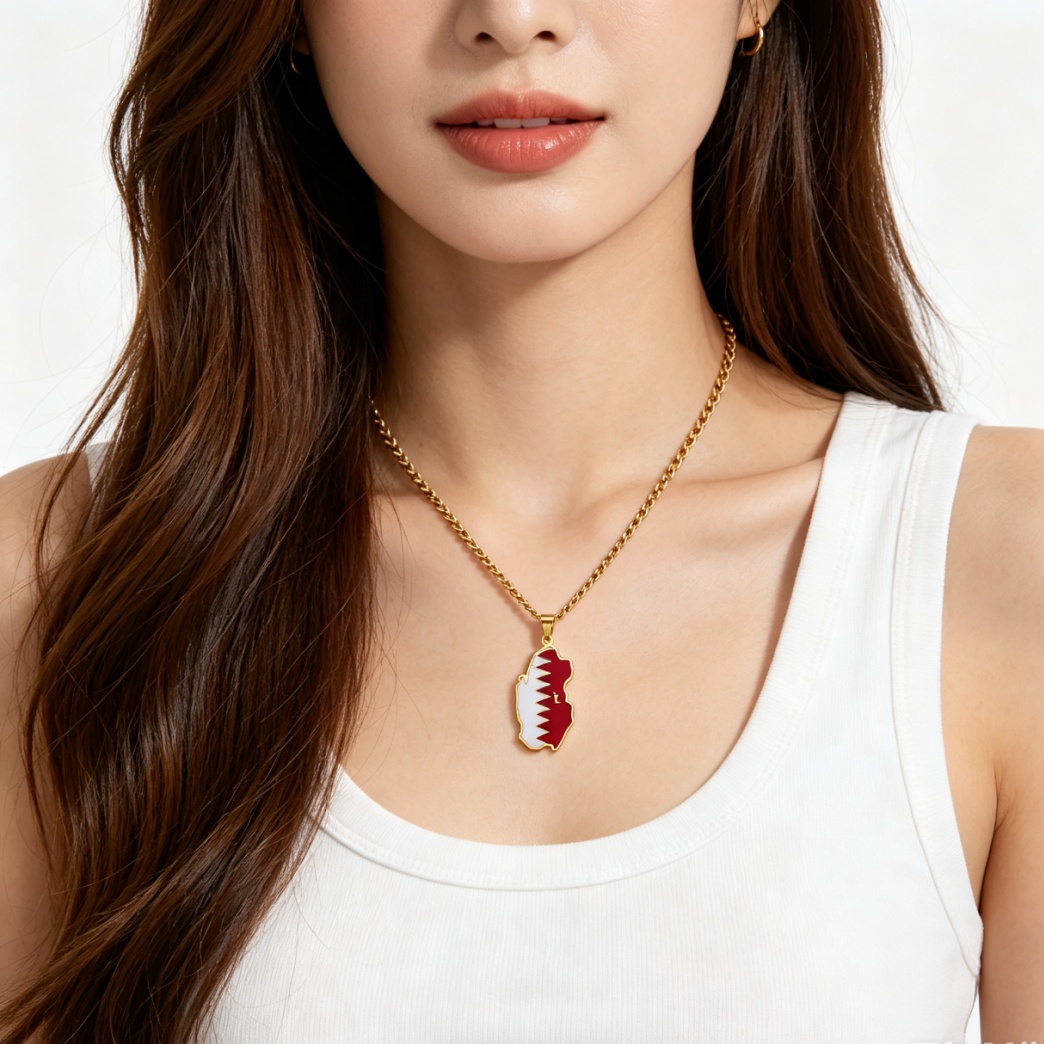 Drip Oil Qatar Kaart Ketting V - Men'S Fashion Qatar recensie en prijs